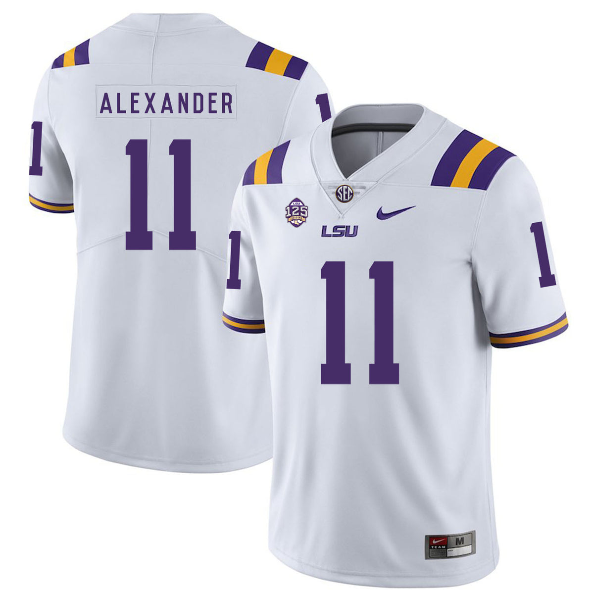 Terrnce Alexander LSU Tigers white jersey