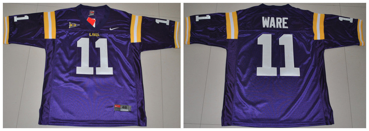 Ware LSU Tigers purple jersey