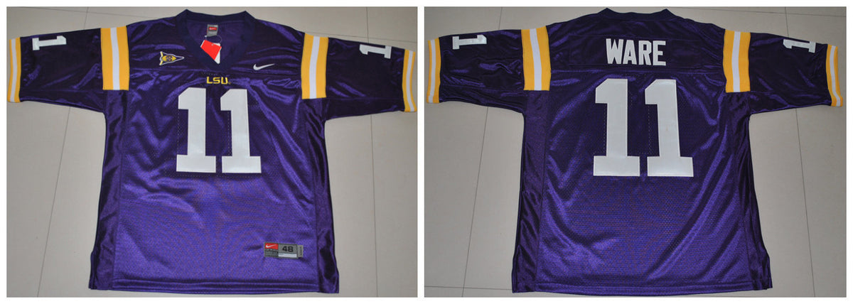 Ware LSU Tigers purple jersey