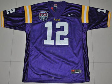 Jarrett Lee LSU Tigers purple jersey