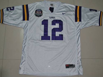 Jarrett Lee LSU Tigers white jersey