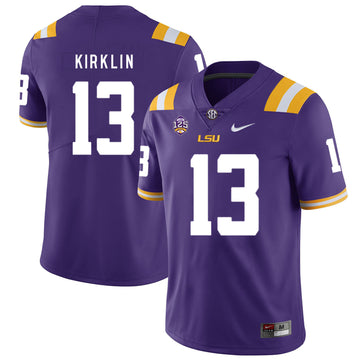 Jontre Kirklin LSU Tigers purple jersey