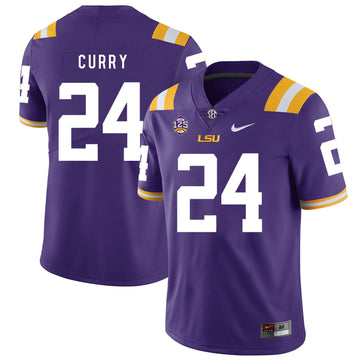 Chris Curry LSU Tigers purple jersey