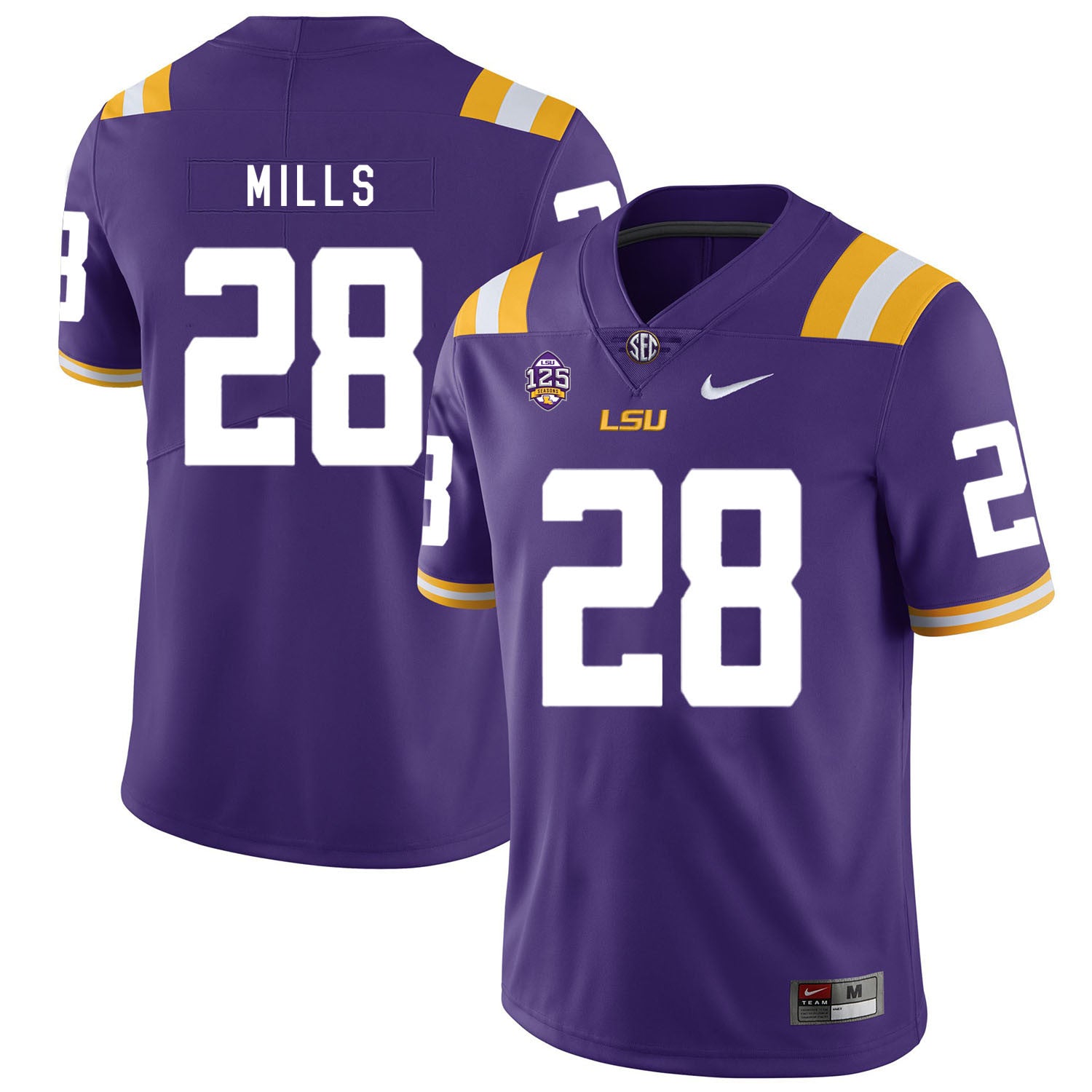 Jalen Mills LSU Tigers purple jersey