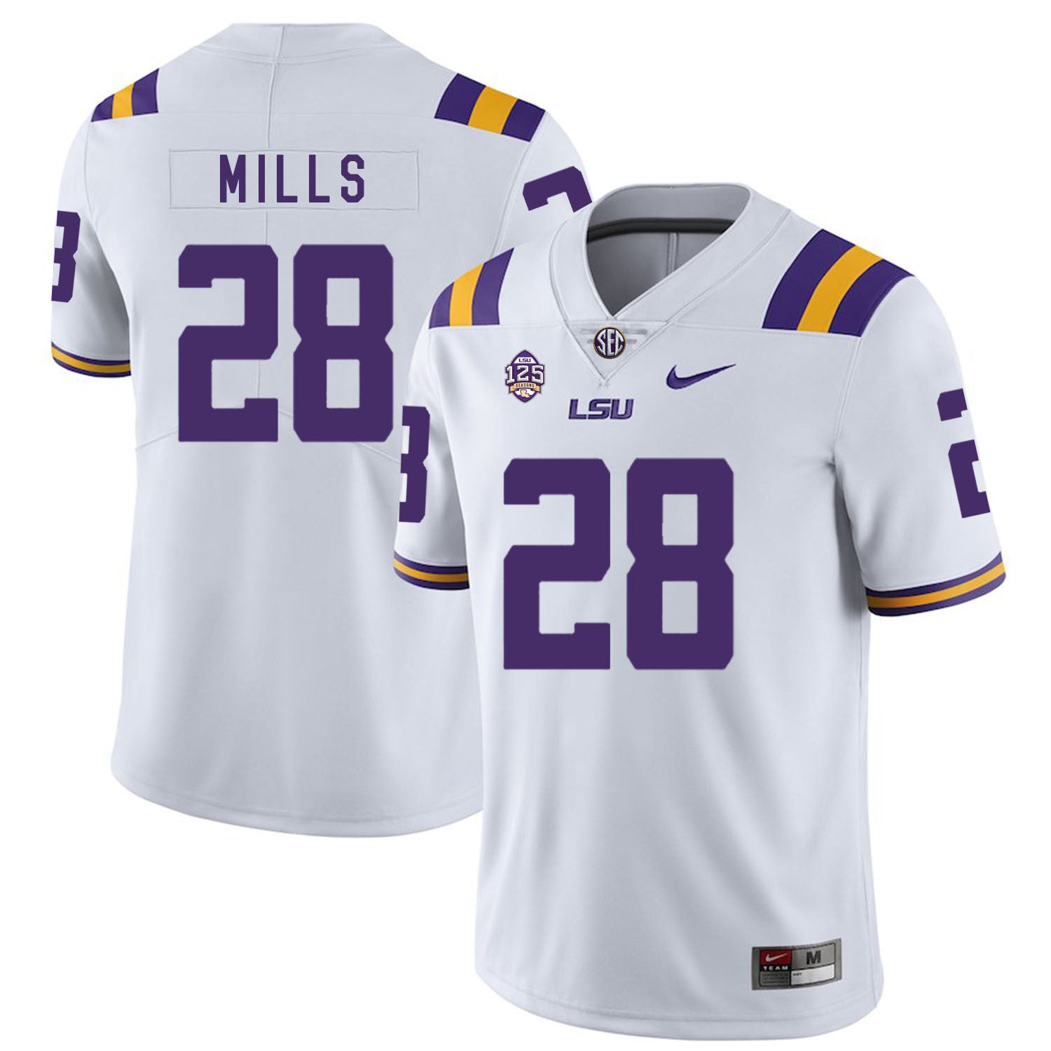 Jalen Mills LSU Tigers white jersey