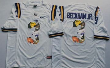 Odell Beckham Jr LSU Tigers white Fashion jersey