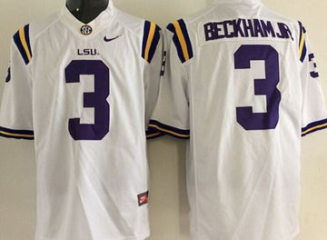 Odell Beckham Jr LSU Tigers white jersey