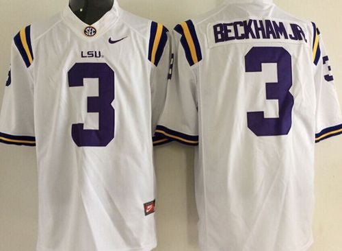 Odell Beckham Jr LSU Tigers white jersey