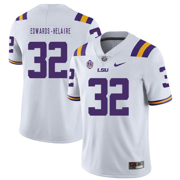 Clyde Edwards Helaire LSU Tigers white jersey