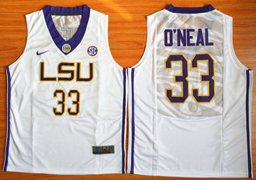 Shaquille O'Neal LSU Tigers white jersey
