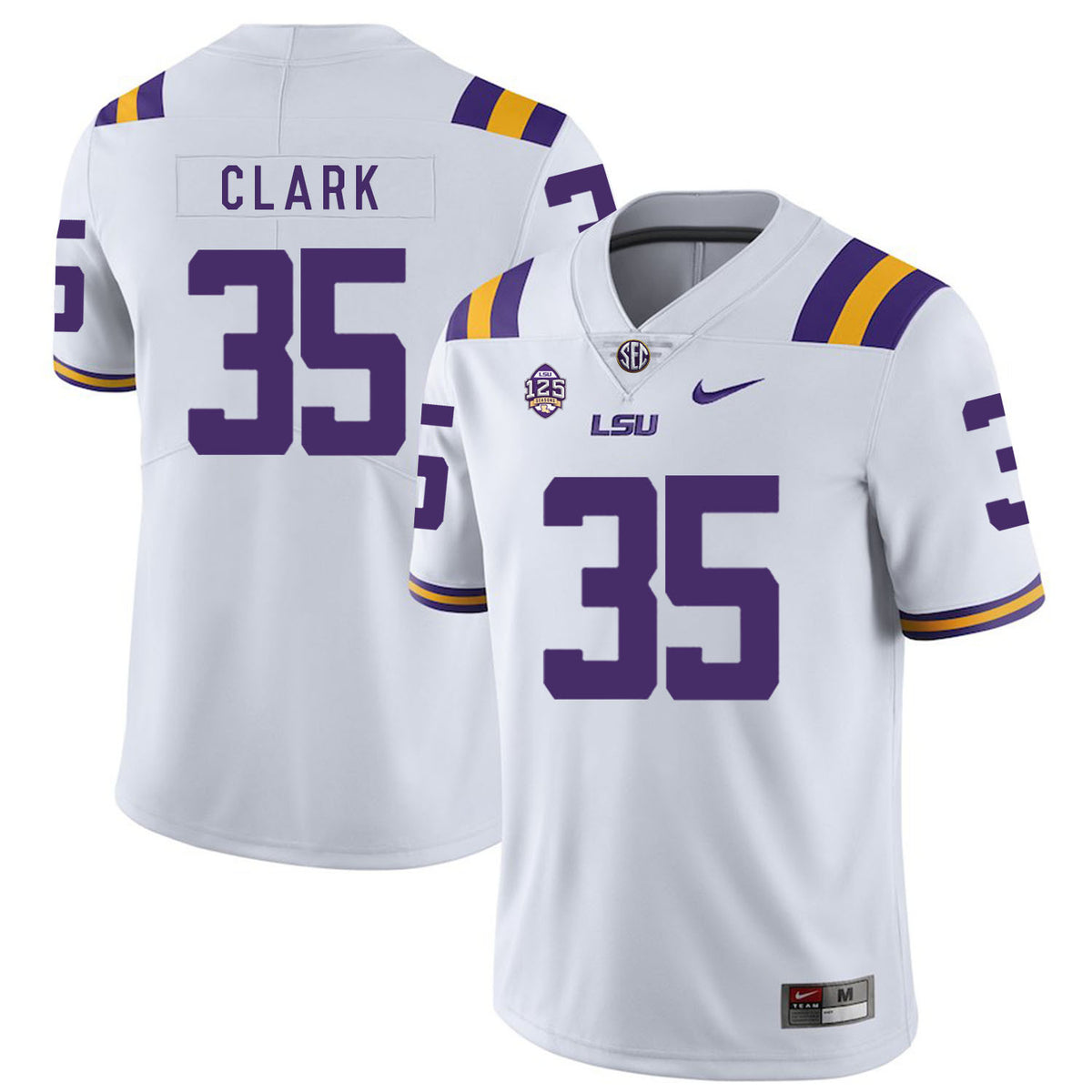 Damone Clark LSU Tigers white jersey