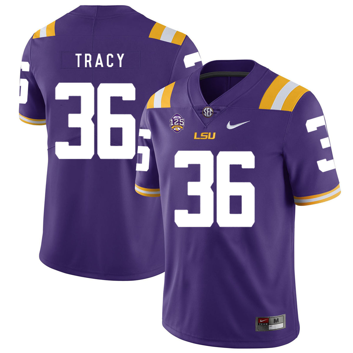 Cole Tracy LSU Tigers purple jersey