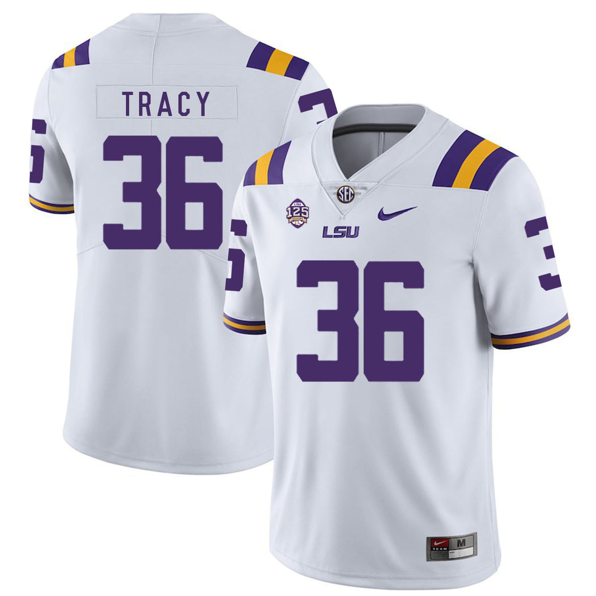 Cole Tracy LSU Tigers white jersey