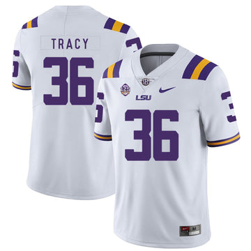 Cole Tracy LSU Tigers white jersey