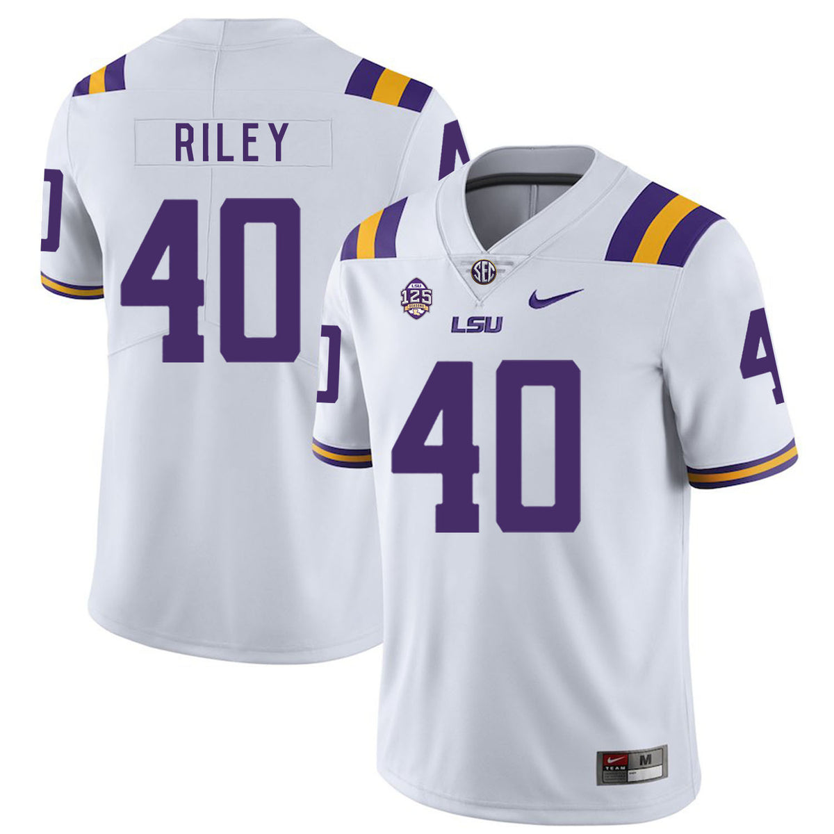 Duke Riley LSU Tigers white jersey