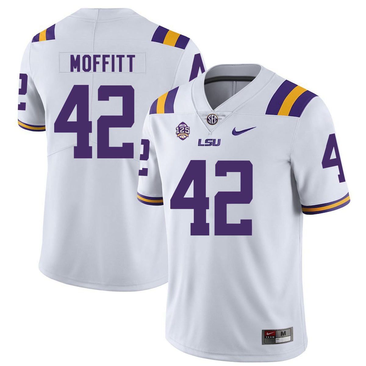 Aaron Moffitt LSU Tigers white jersey