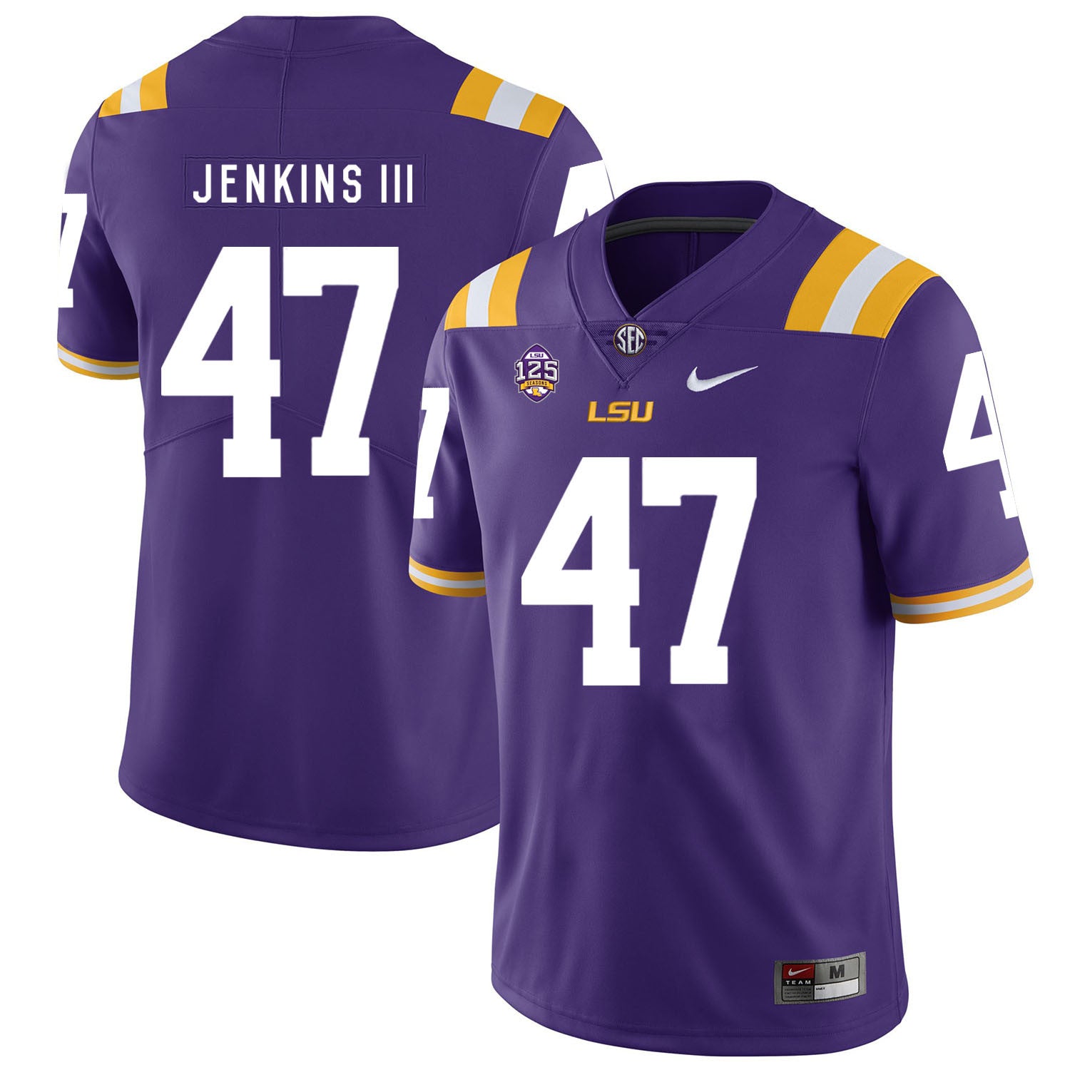 Nelson Jenkins III LSU Tigers purple jersey