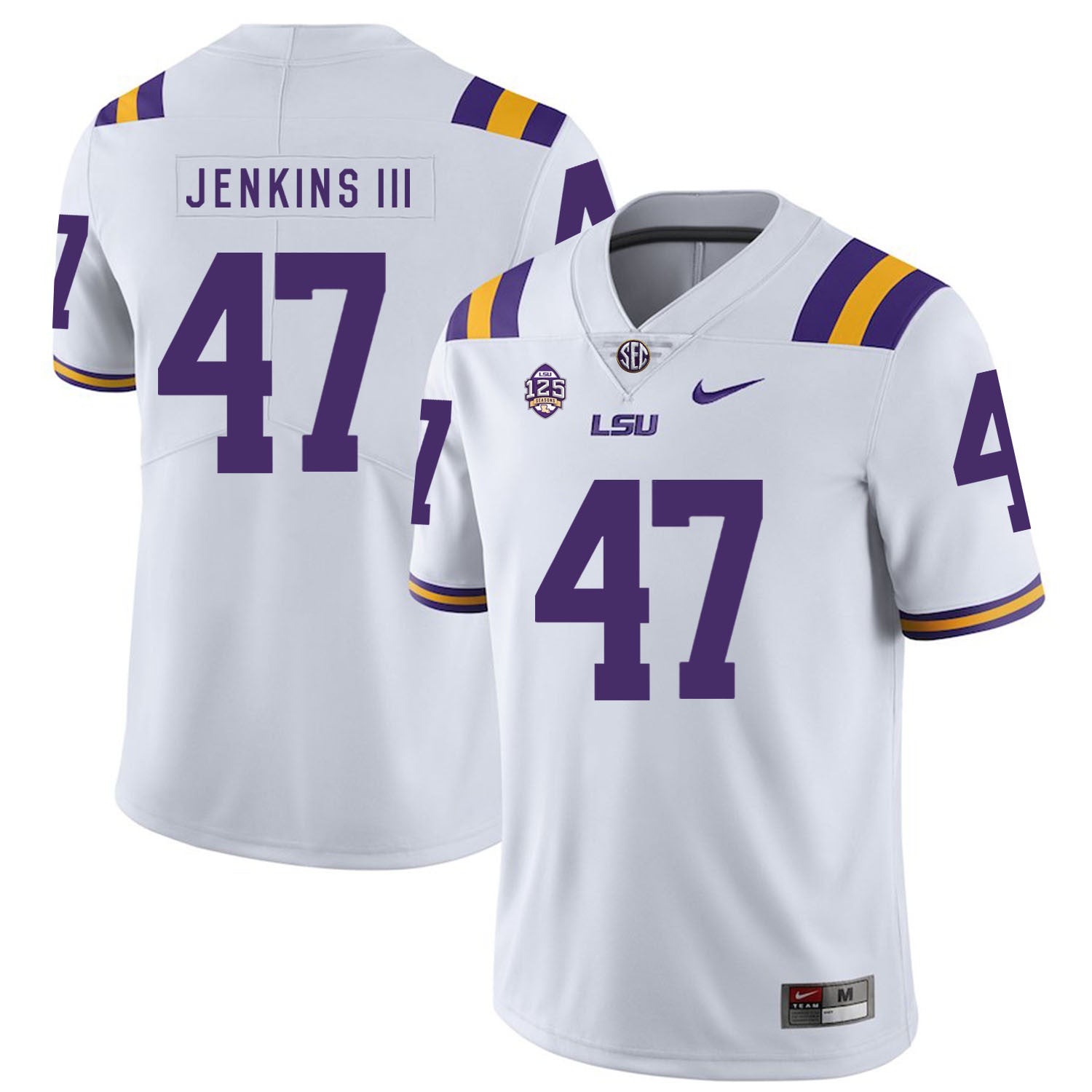 Nelson Jenkins III LSU Tigers white jersey