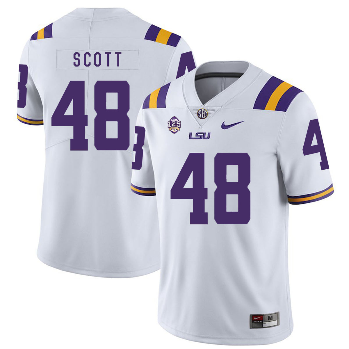 Dantrieze Scott LSU Tigers white jersey