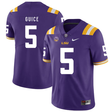 Derrius Guice LSU Tigers purple jersey