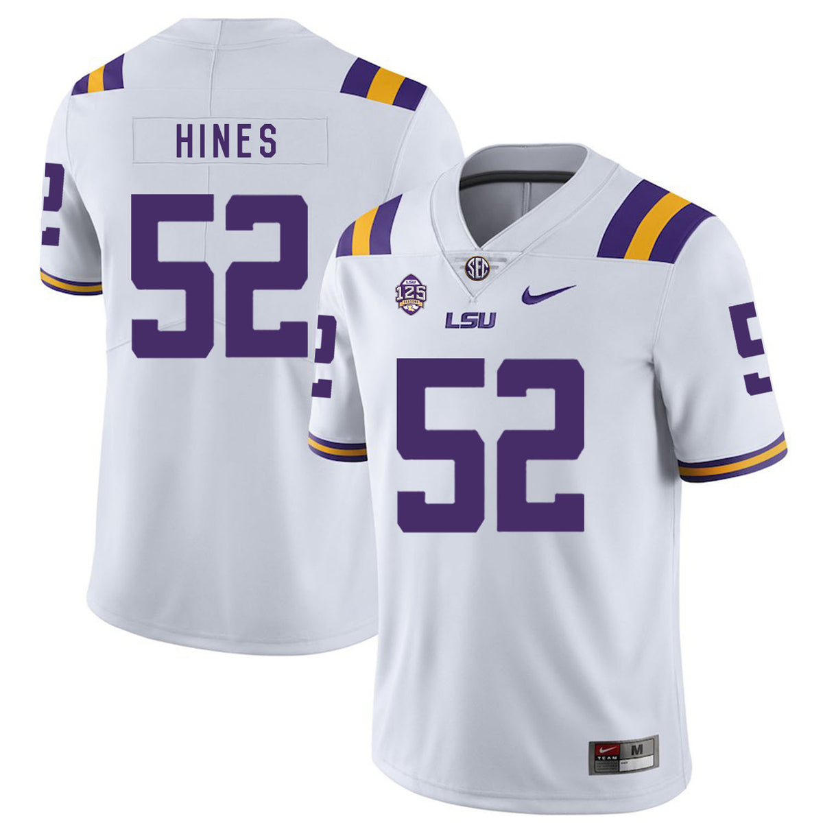 Chasen Hines LSU Tigers white jersey