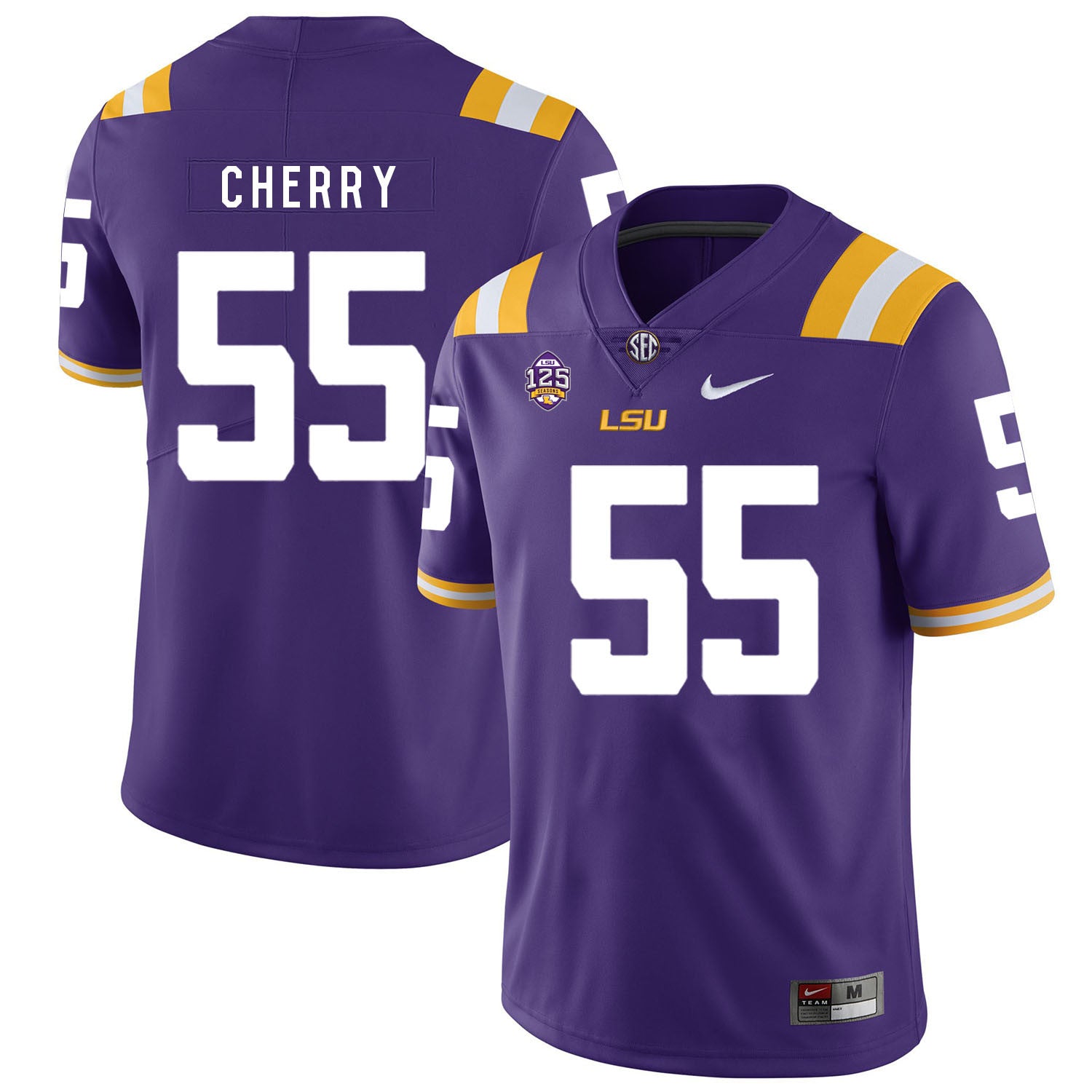 Jarell Cherry LSU Tigers purple jersey