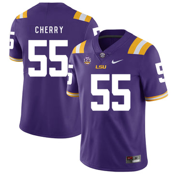 Jarell Cherry LSU Tigers purple jersey