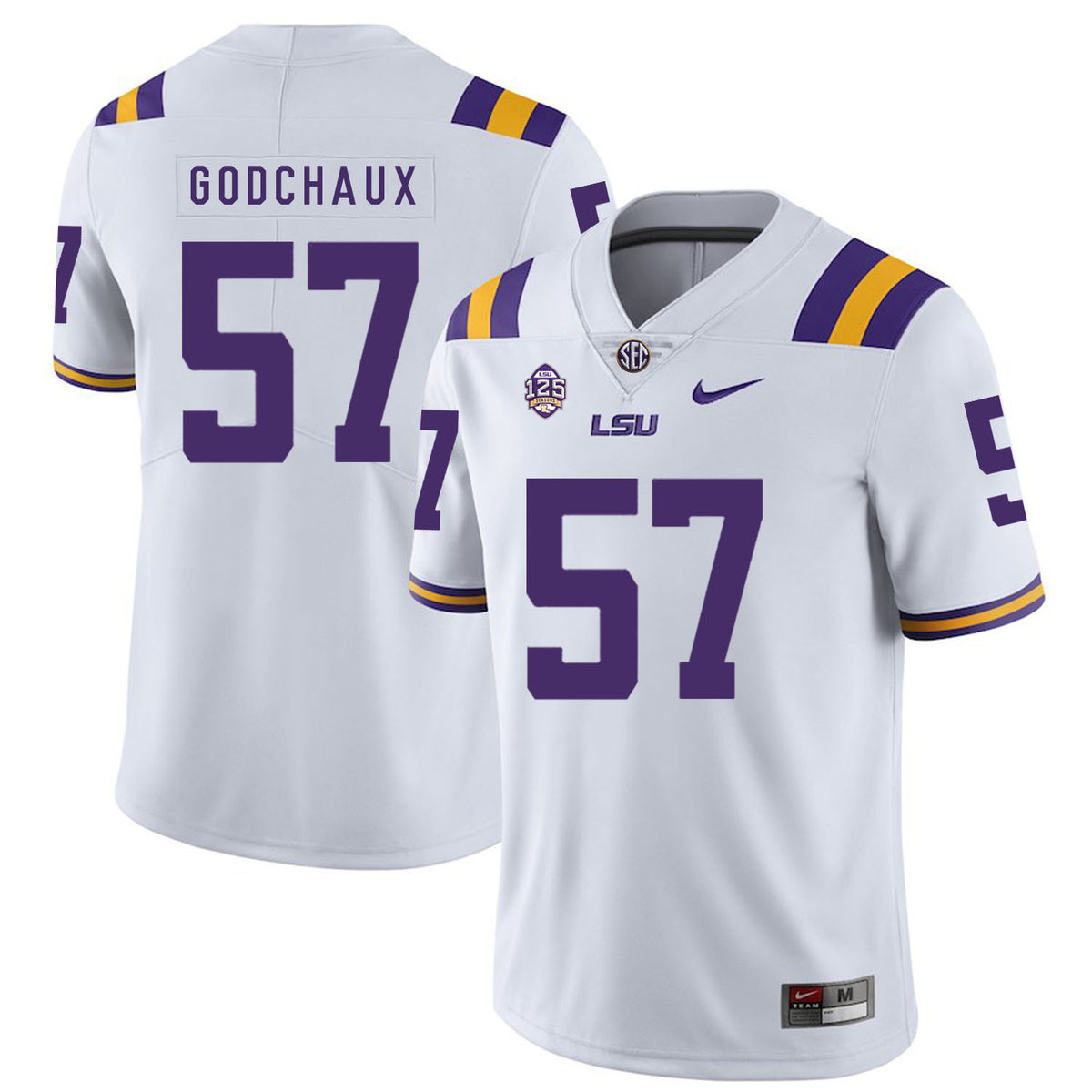 Davon Godchaux LSU Tigers white jersey