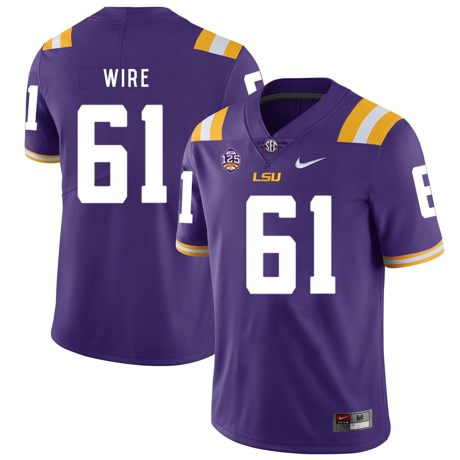 Cameron Wire LSU Tigers purple jersey