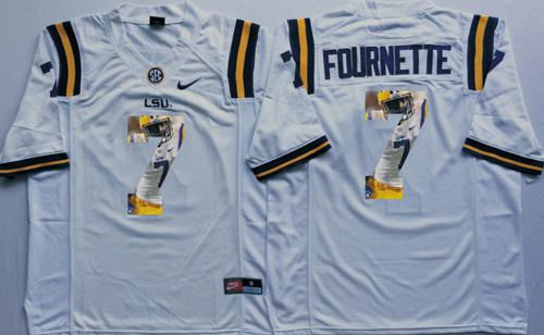 Leonard Fournette LSU Tigers white Fashion jersey