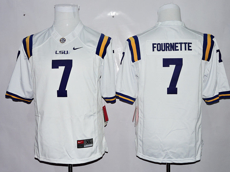 Leonard Fournette LSU Tigers white jersey