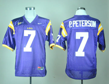 P.Peterson LSU Tigers purple jersey