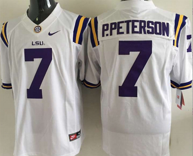 P.Peterson LSU Tigers white jersey