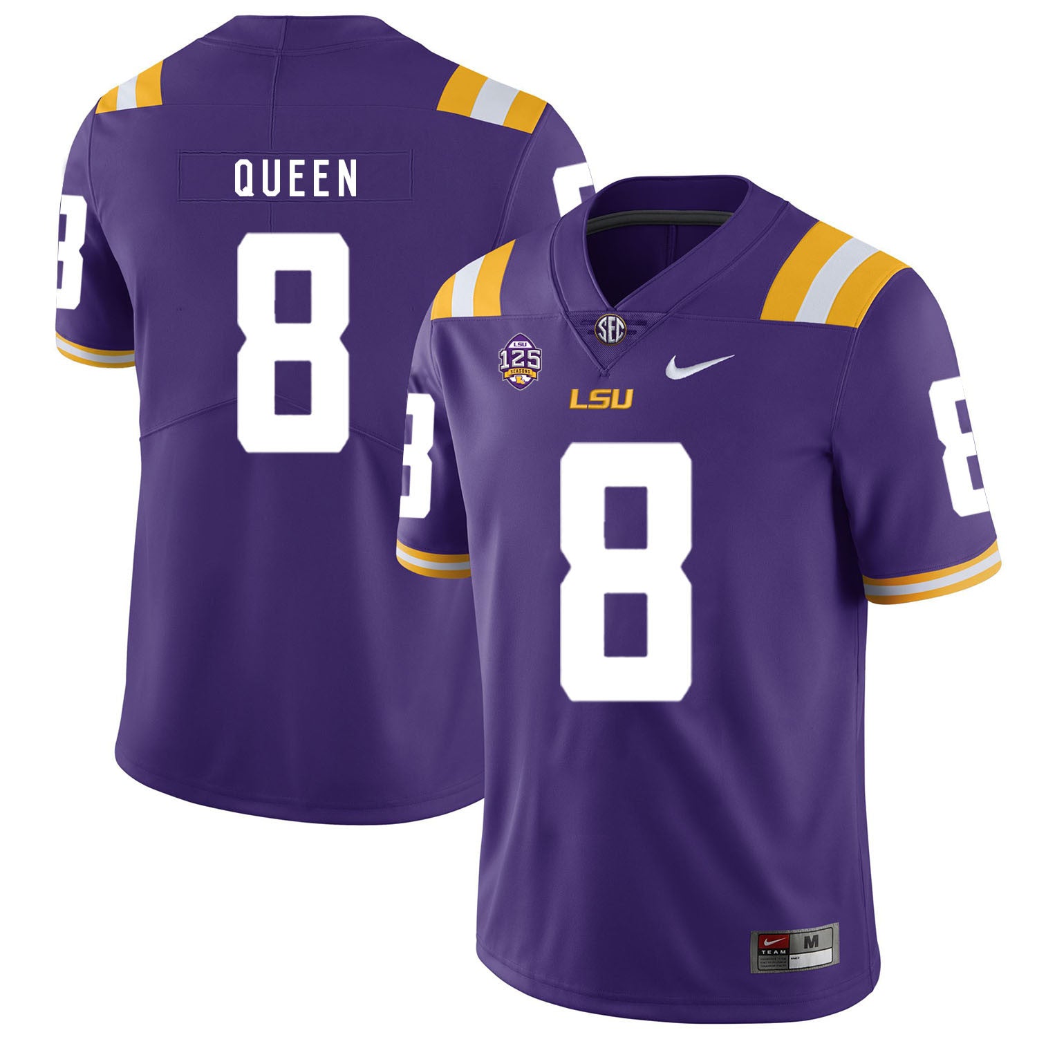 Patrick Queen LSU Tigers purple jersey
