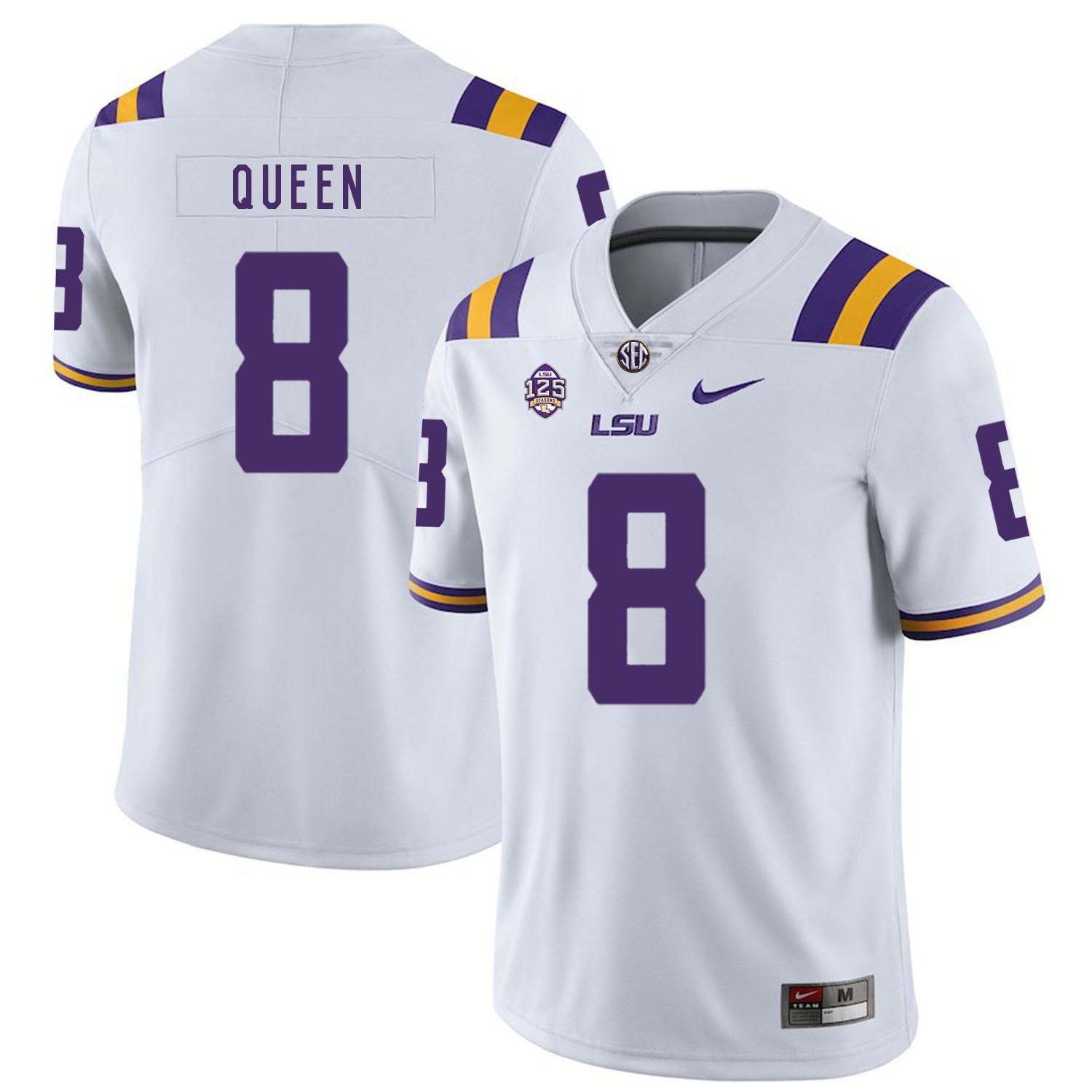 Patrick Queen LSU Tigers white jersey