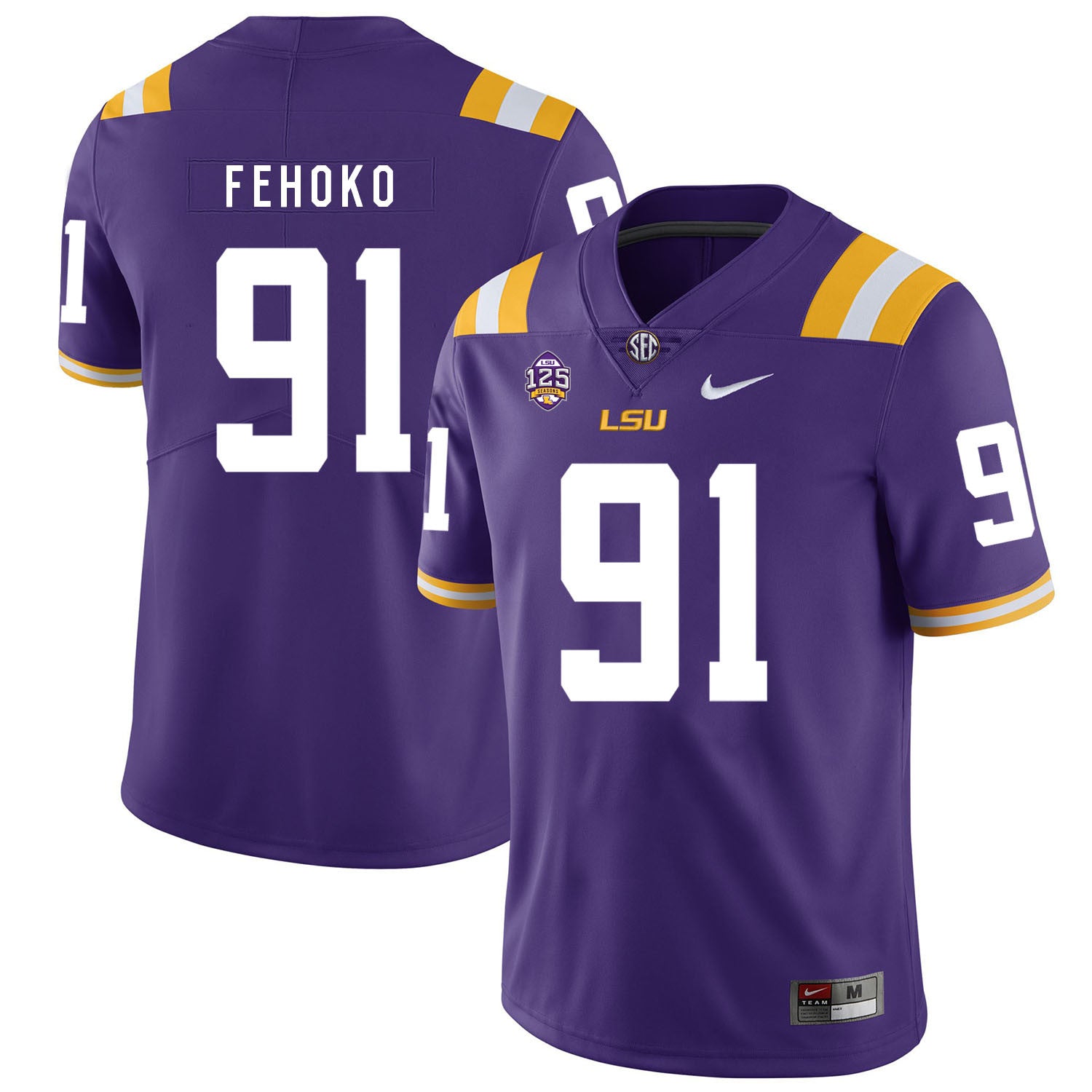 Beriden Fehoko LSU Tigers purple jersey