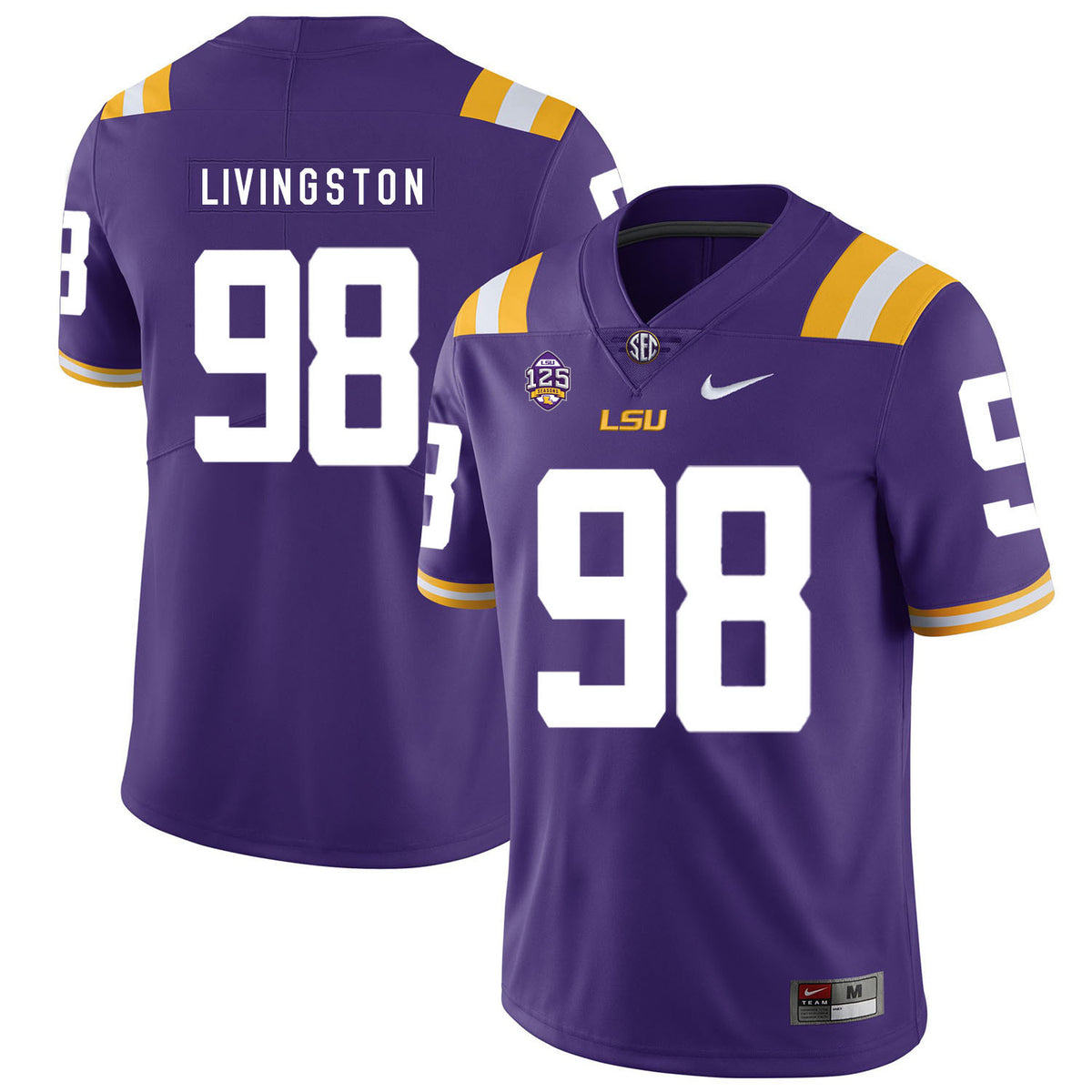 Dominic Livingston LSU Tigers purple jersey