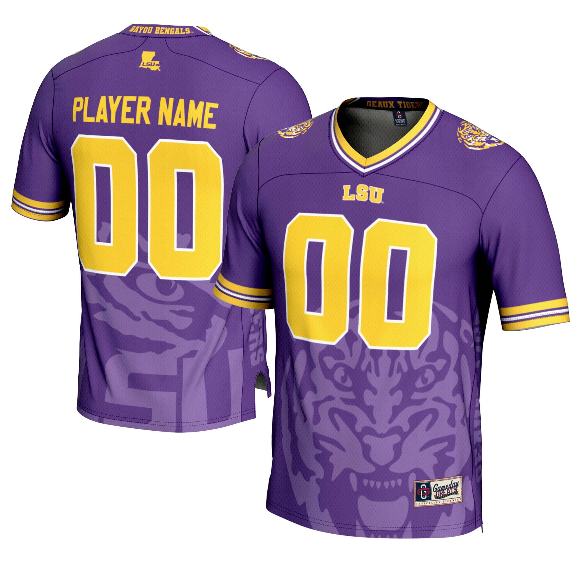 Print LSU Tigers purple jersey