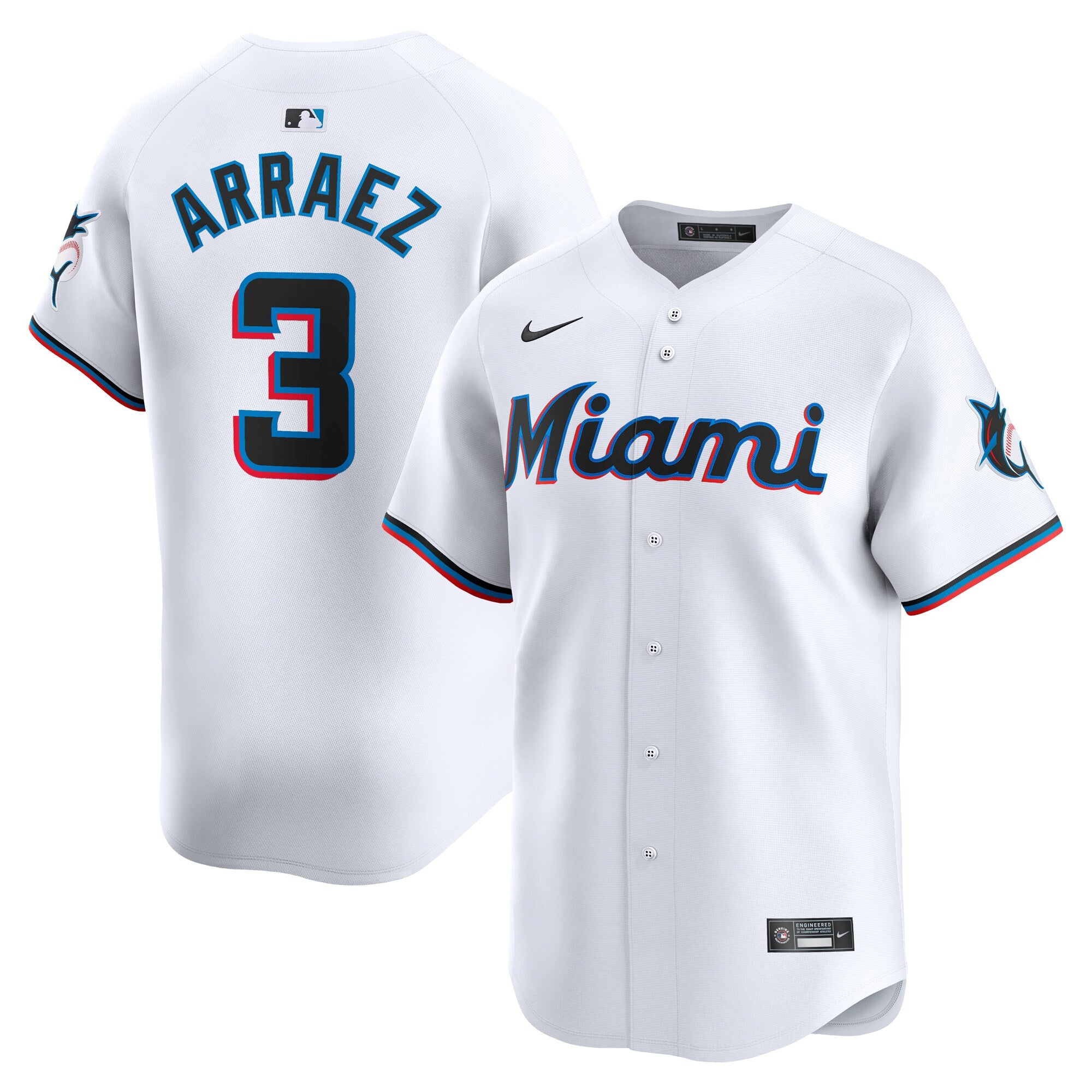 Luis Arraez Miami Marlins white Limited jersey