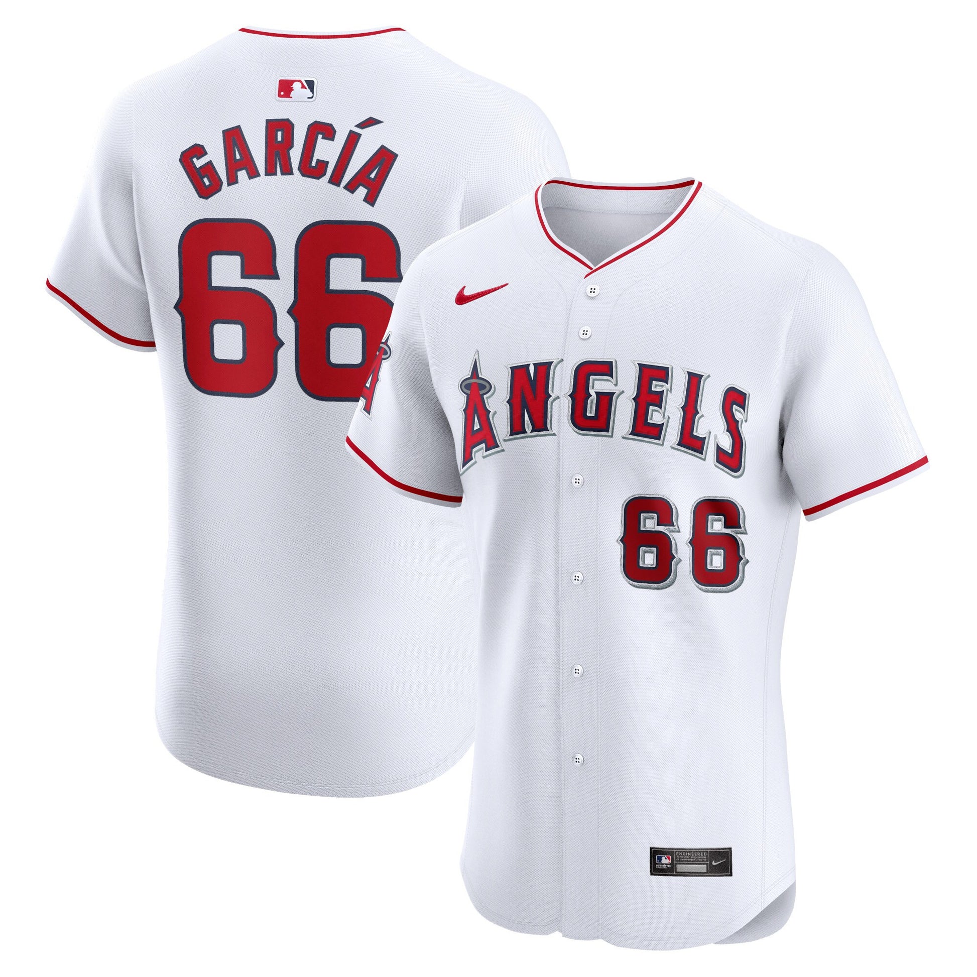 Luis Garcia Los Angeles Angels white Elite jersey
