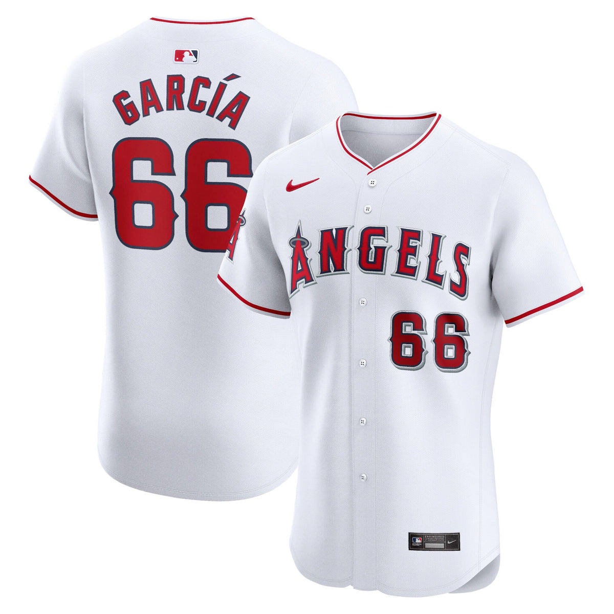 Luis Garcia Los Angeles Angels white Elite jersey