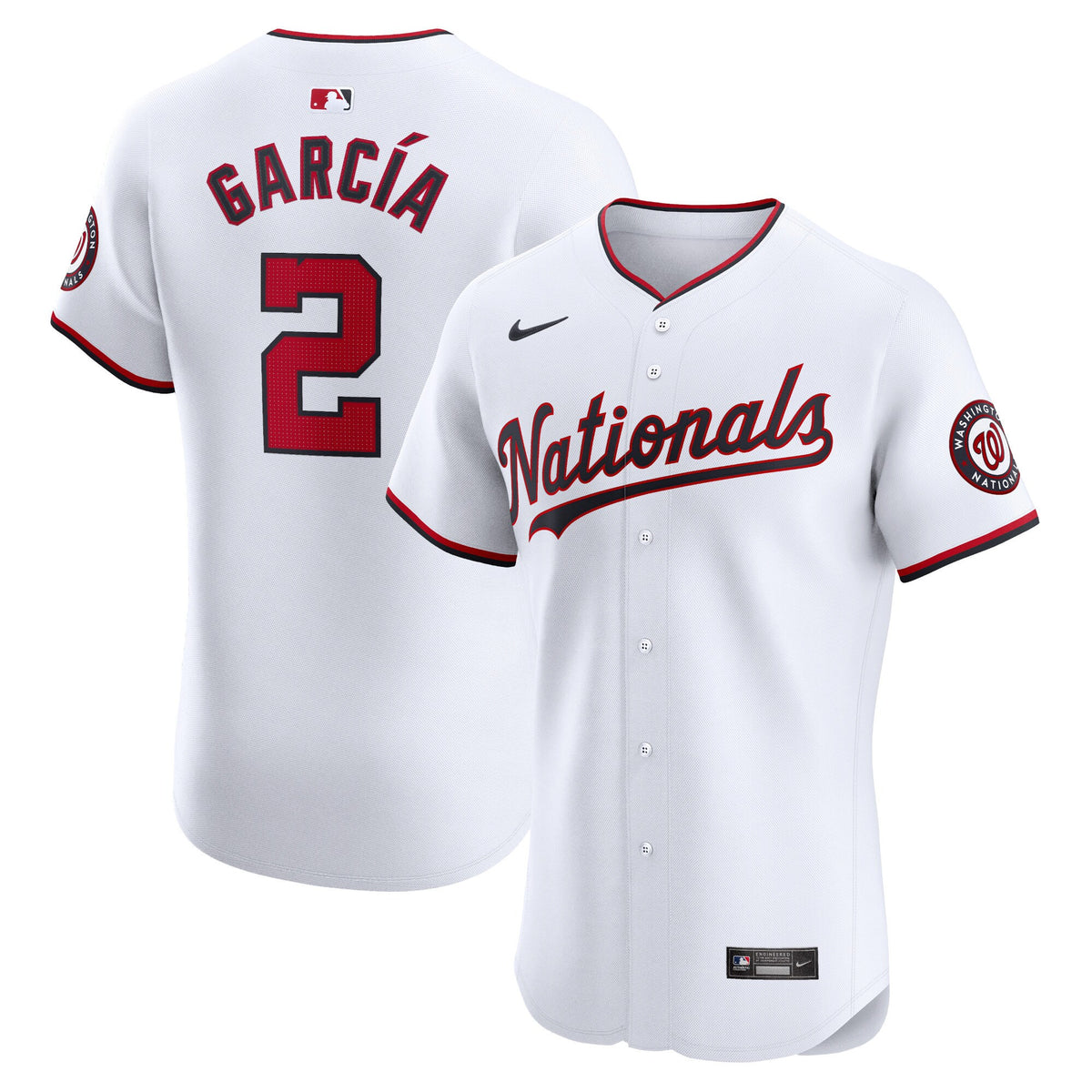 Luis Garcia Washington Nationals white Elite jersey
