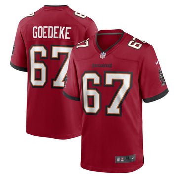 Luke Goedeke Tampa Bay Buccaneers red Game jersey