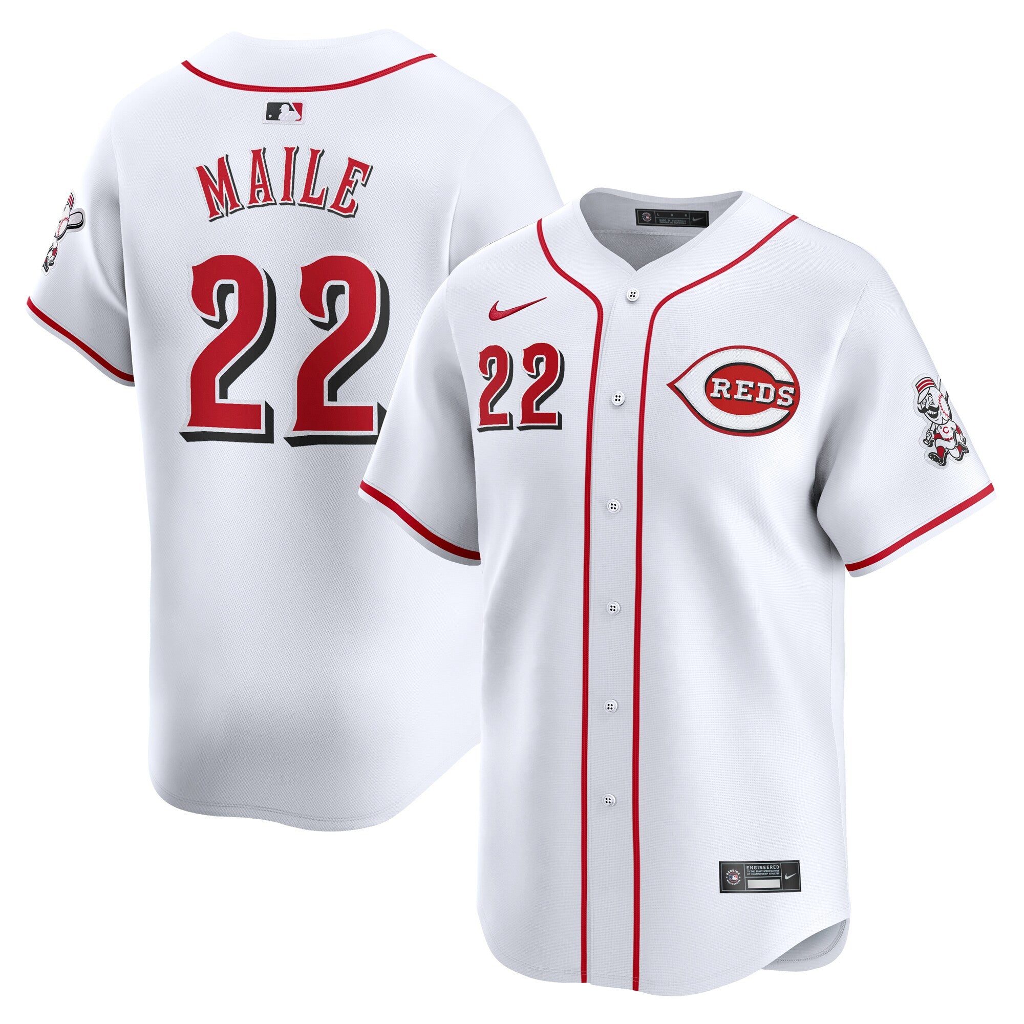 Luke Maile Cincinnati Reds white Limited jersey