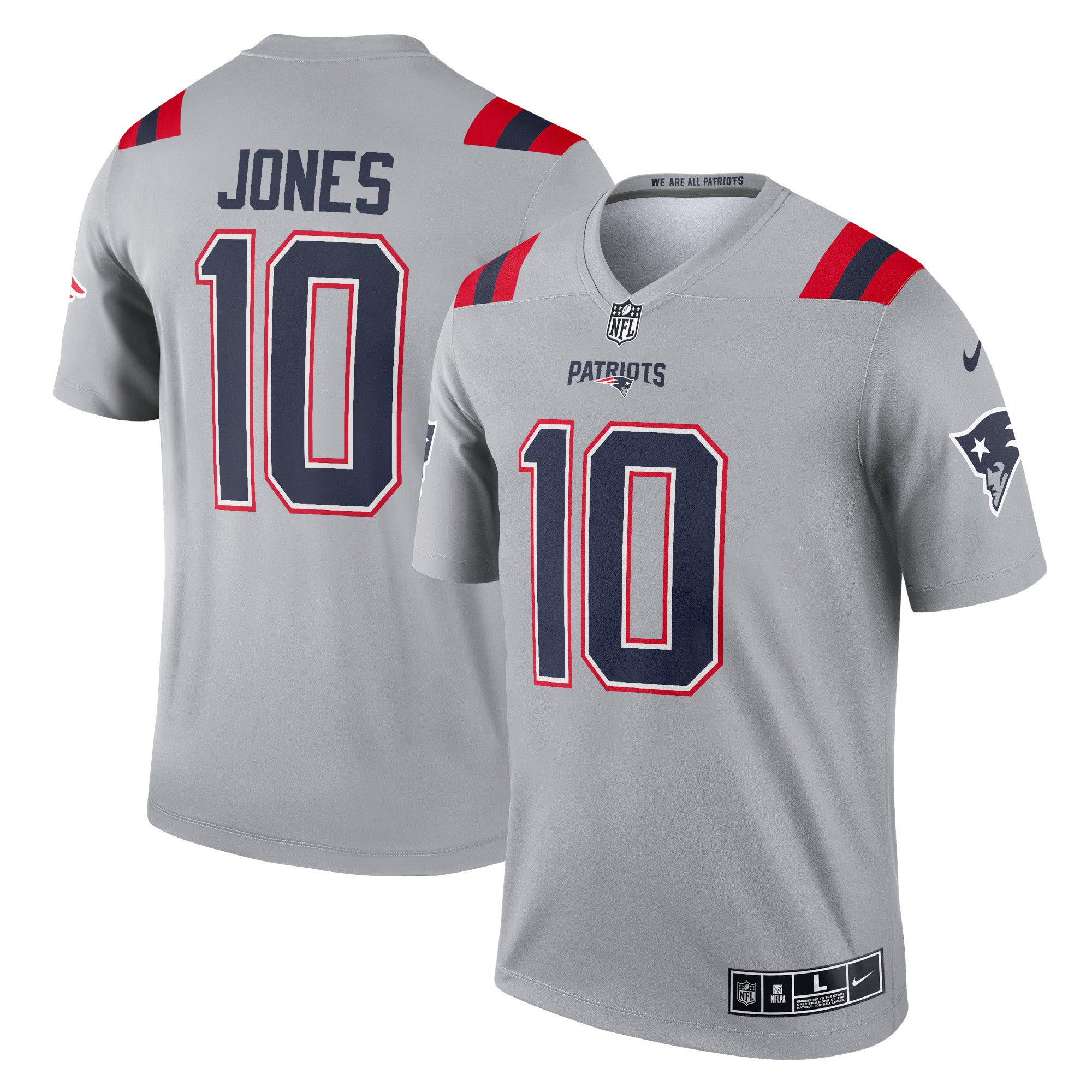 Mac Jones New England Patriots gray Inverted Legend jersey