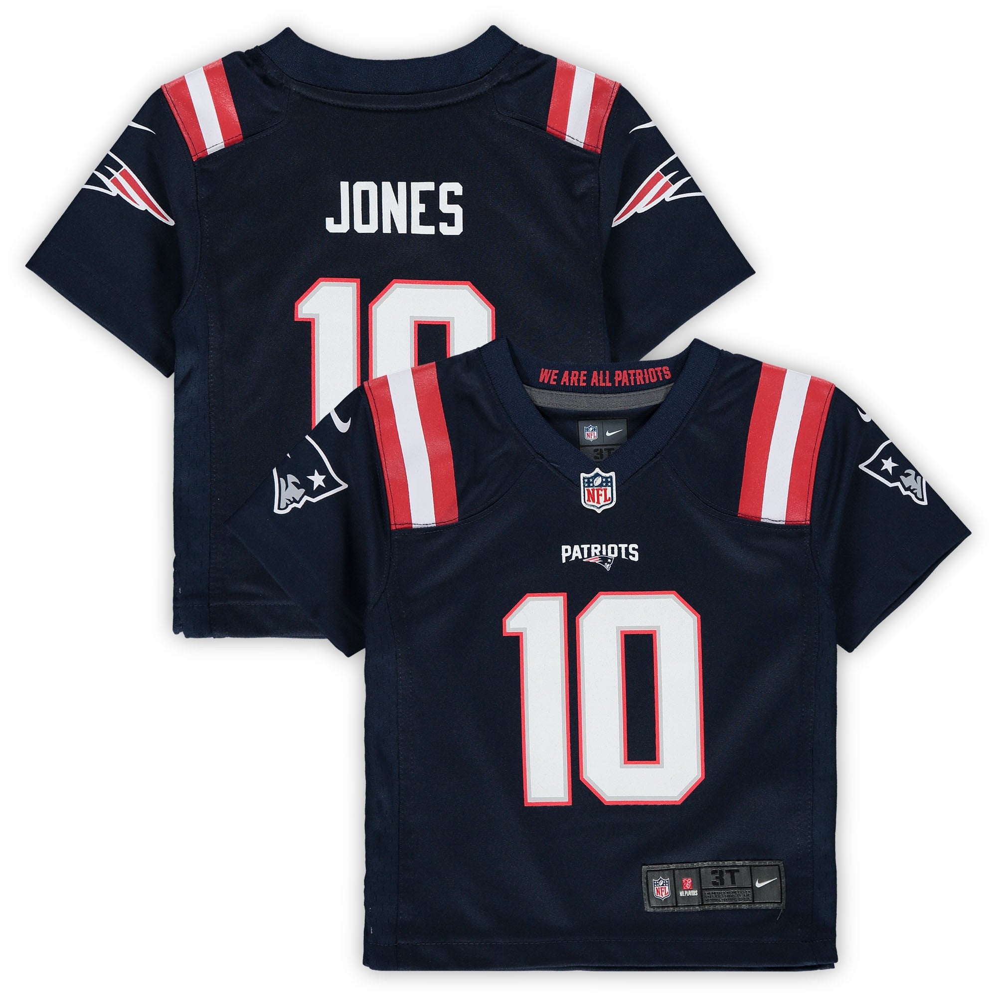 Mac Jones New England Patriots navy jersey