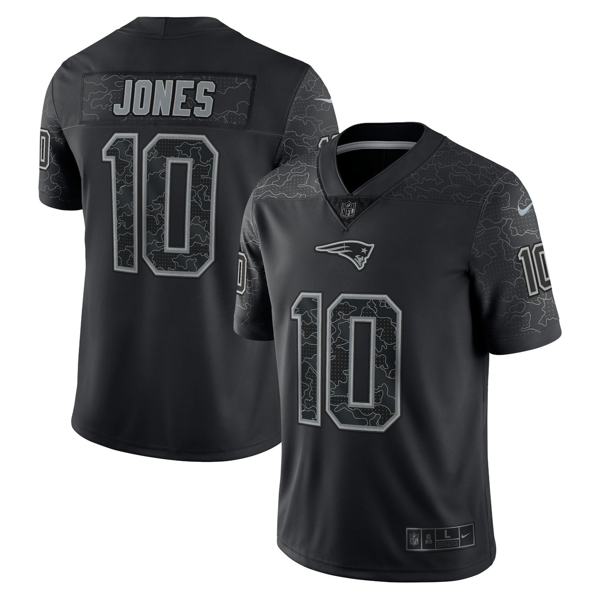 Mac Jones Rflctv New England Patriots black Limited jersey