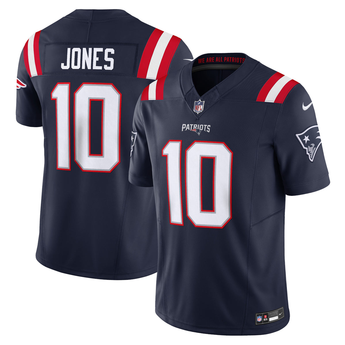 Mac Jones New England Patriots navy Vapor jersey