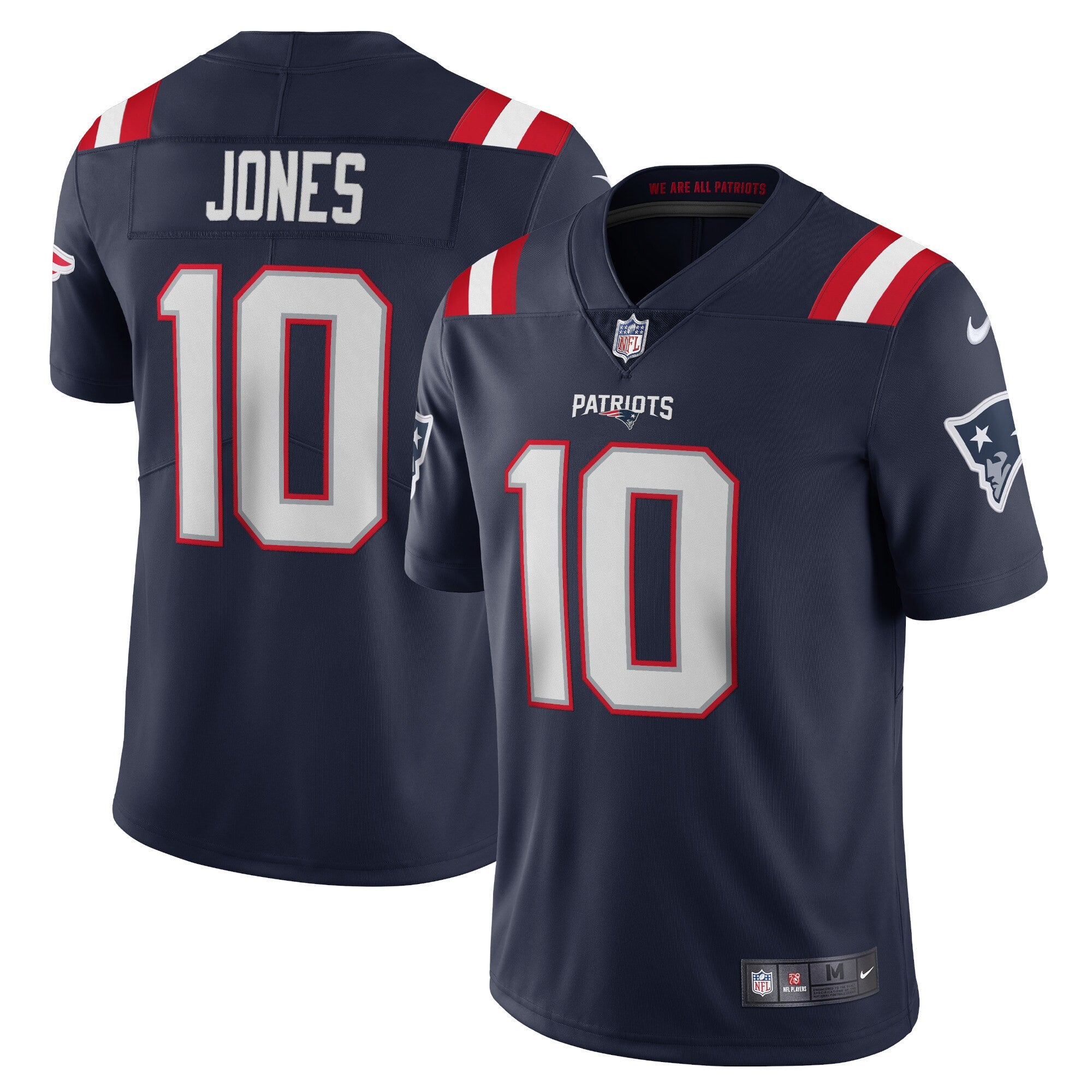 Mac Jones New England Patriots navy Vapor jersey