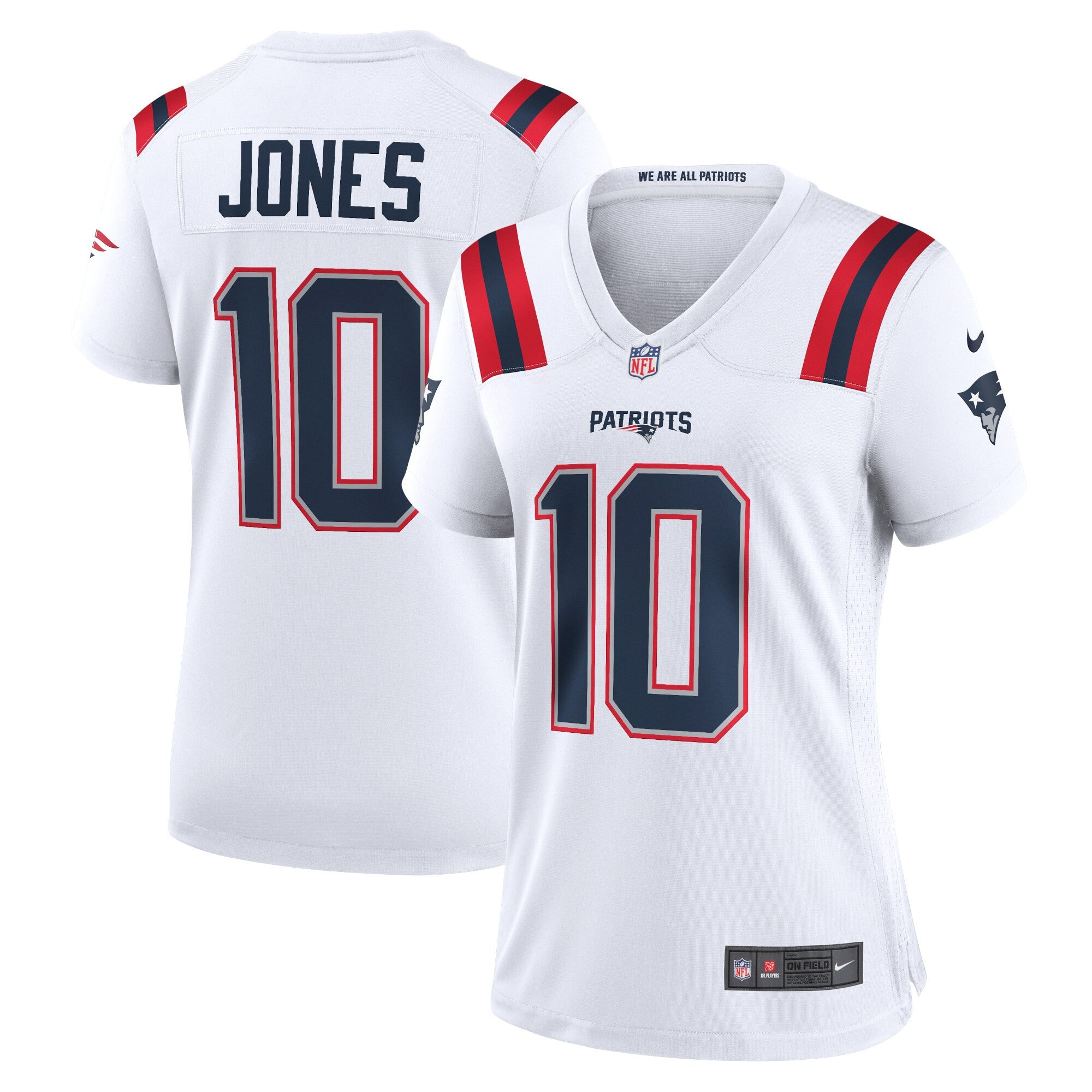 Mac Jones New England Patriots white jersey